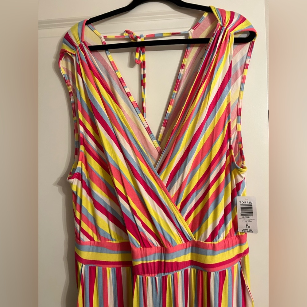 Torrid Super Soft Surplice Jumpsuit NWT (colorful!)